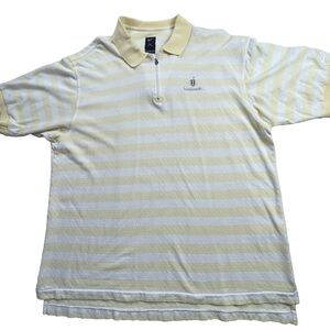 Vtg Nike Golf Polo Mens XL Yellow1/4 Zip Striped Innisbroo Copper Head 90's